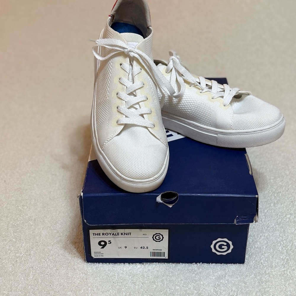 Greats White Knit Sneakers